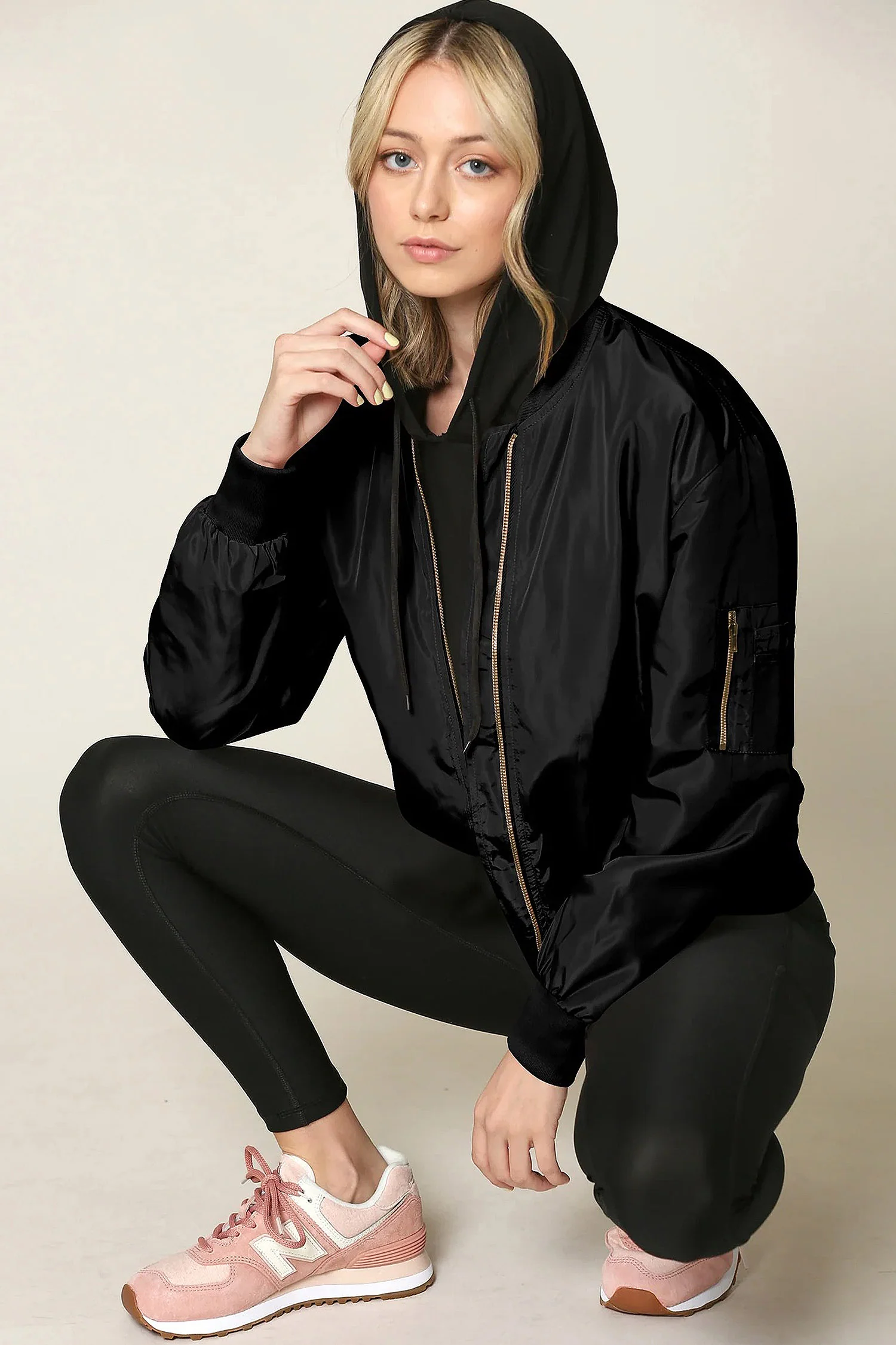 Women's Essential Lightweight Multi Pocket Windbreaker Bomber Jacket - Image 31