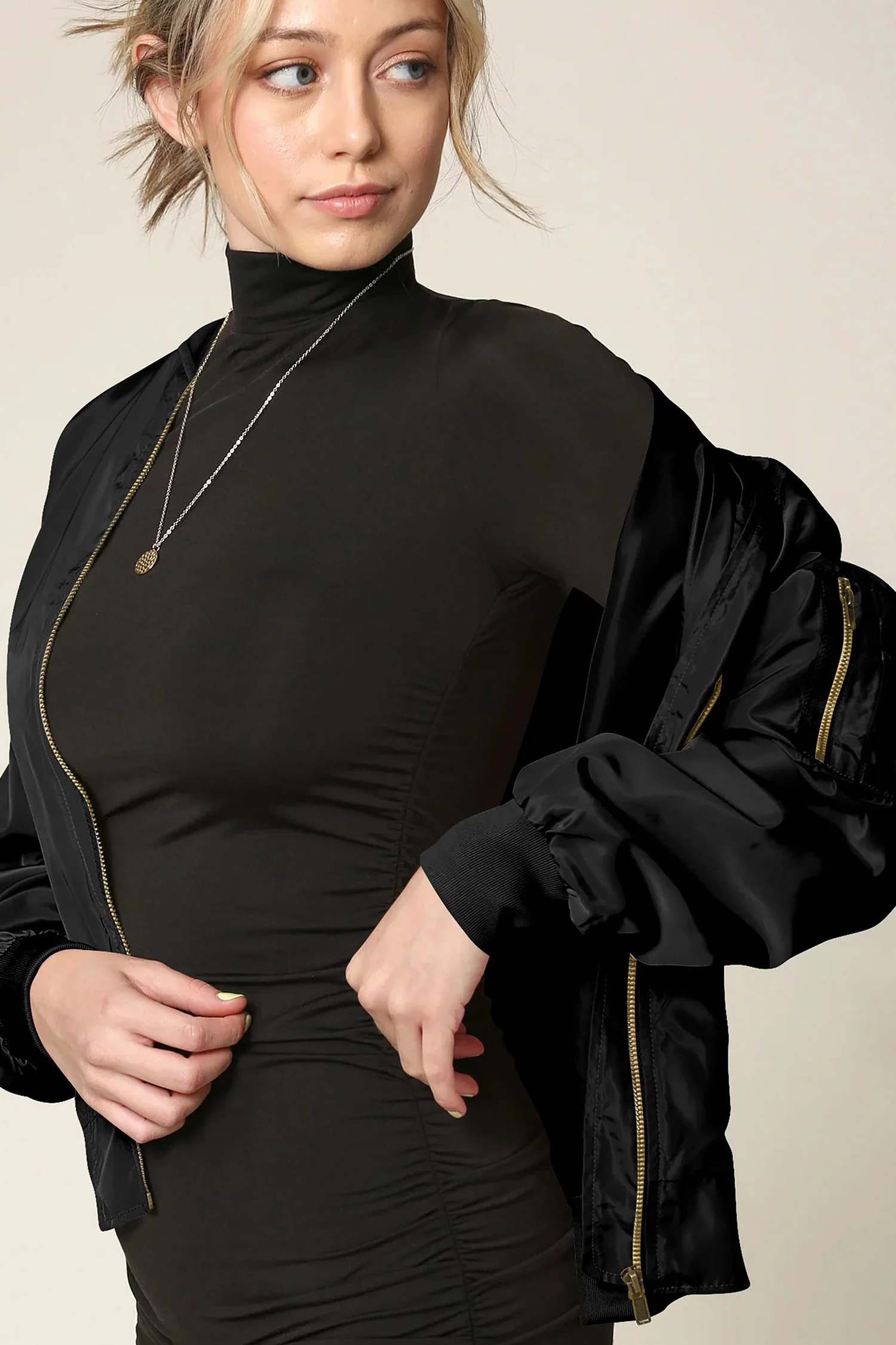 Women's Essential Lightweight Multi Pocket Windbreaker Bomber Jacket - Image 32