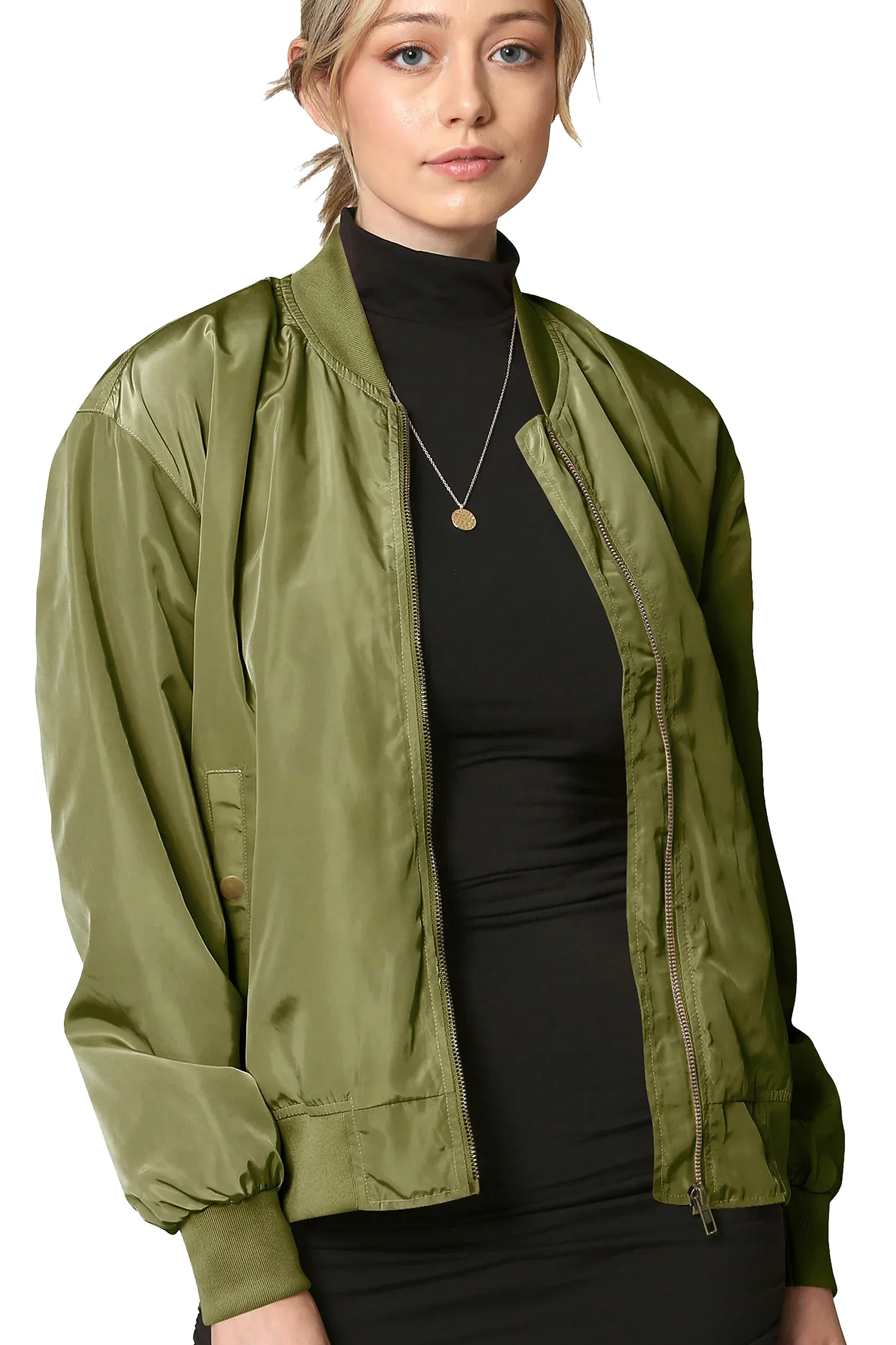 Women's Essential Lightweight Multi Pocket Windbreaker Bomber Jacket - Image 37