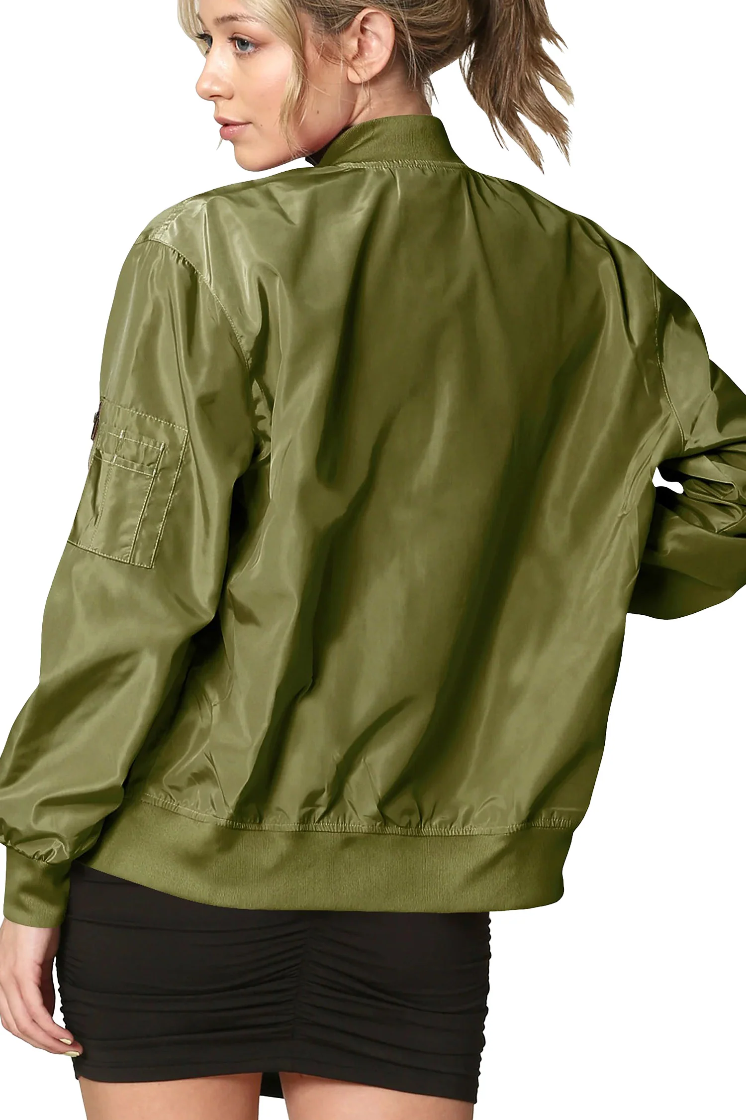 Women's Essential Lightweight Multi Pocket Windbreaker Bomber Jacket - Image 38