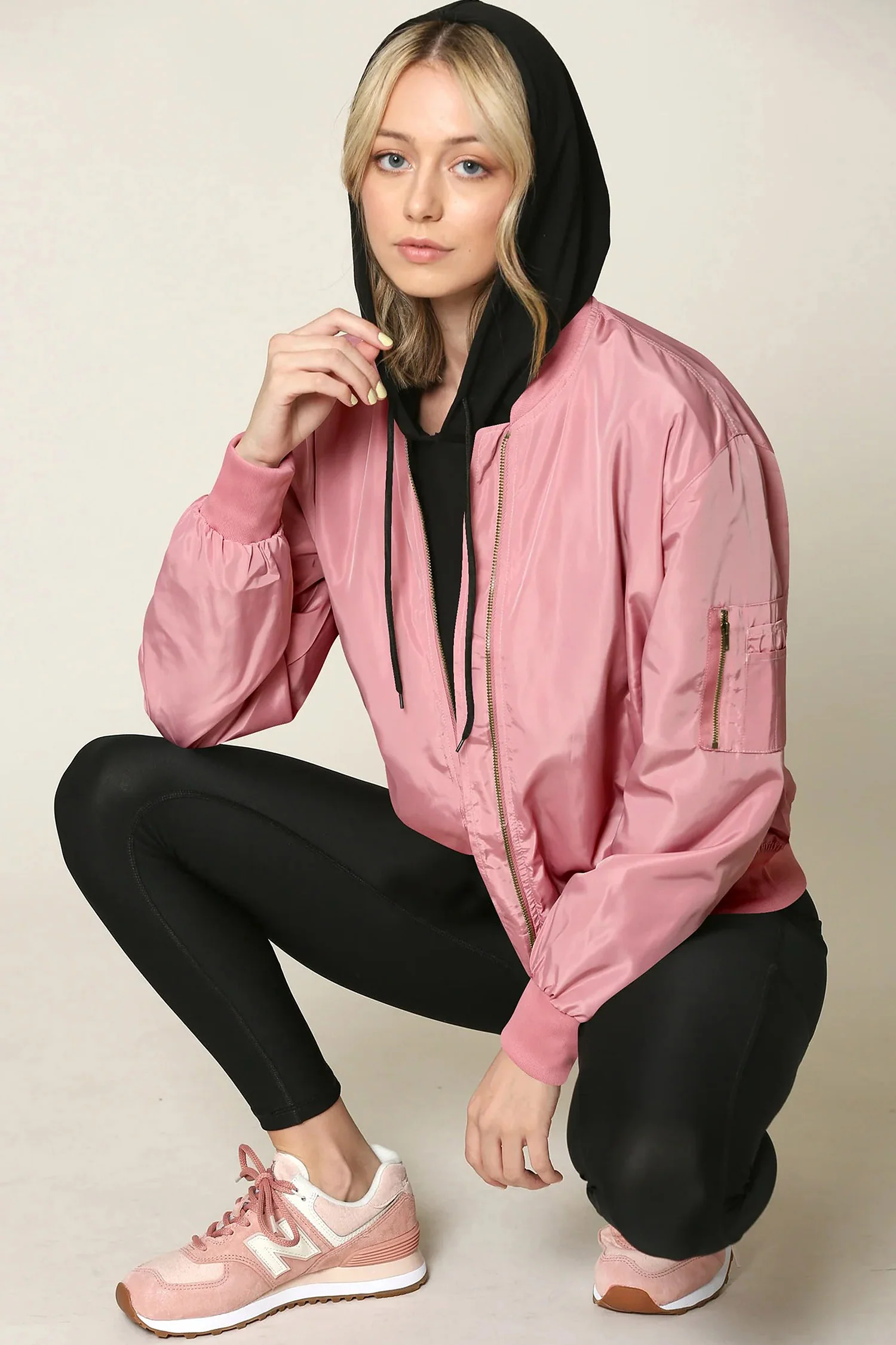 Women's Essential Lightweight Multi Pocket Windbreaker Bomber Jacket - Image 4