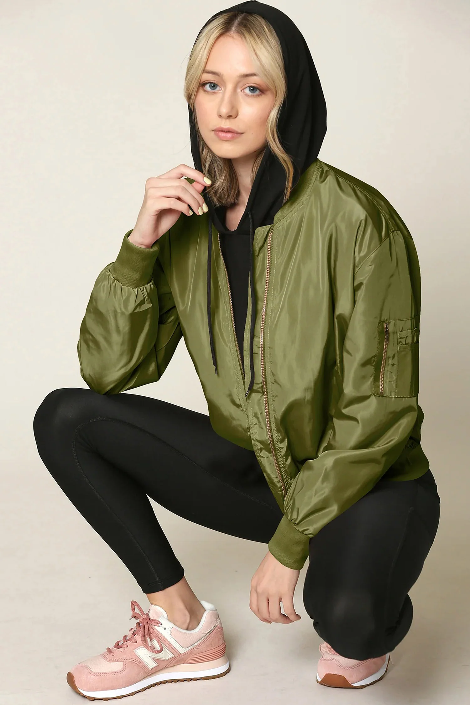 Women's Essential Lightweight Multi Pocket Windbreaker Bomber Jacket - Image 40