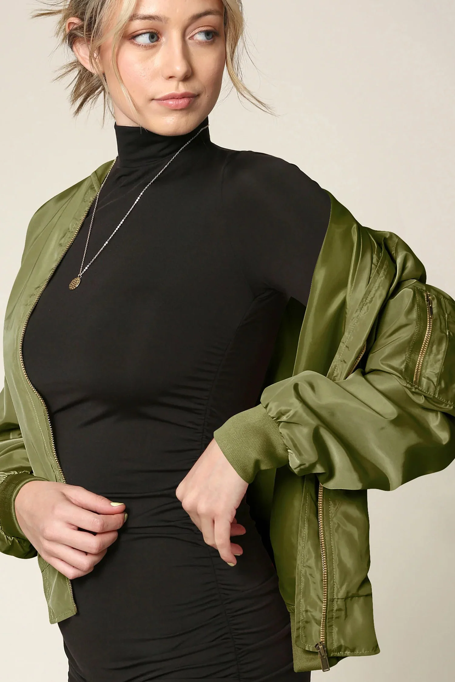 Women's Essential Lightweight Multi Pocket Windbreaker Bomber Jacket - Image 41