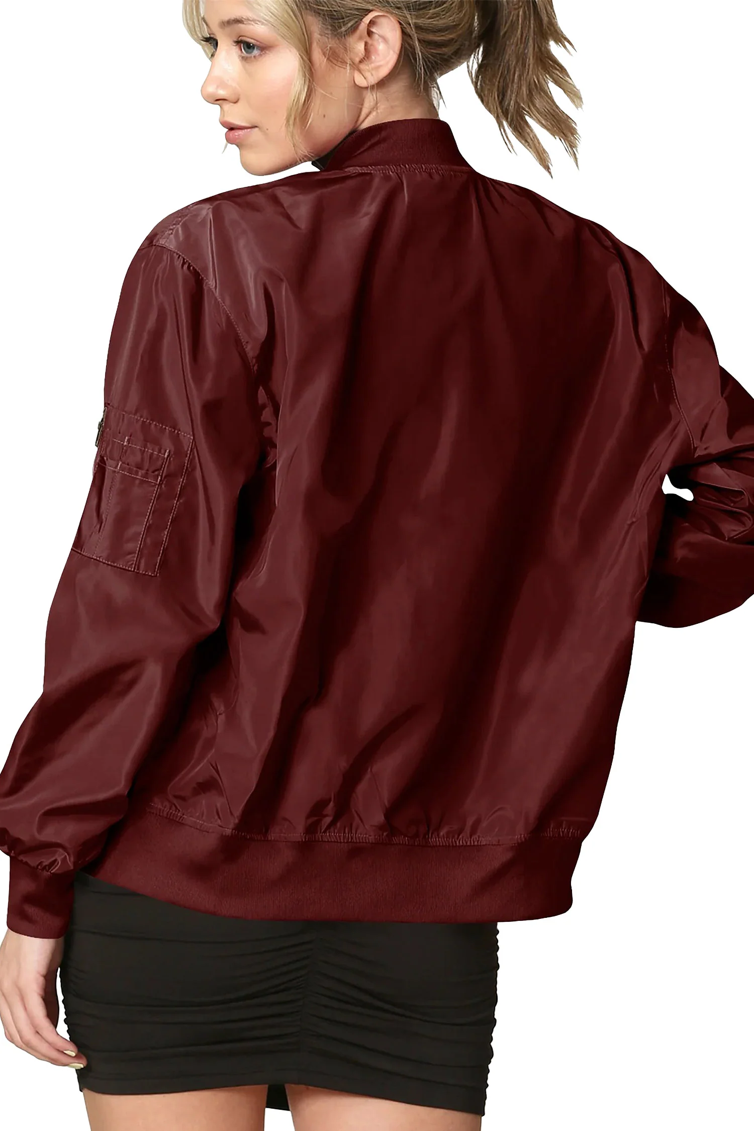 Women's Essential Lightweight Multi Pocket Windbreaker Bomber Jacket - Image 47