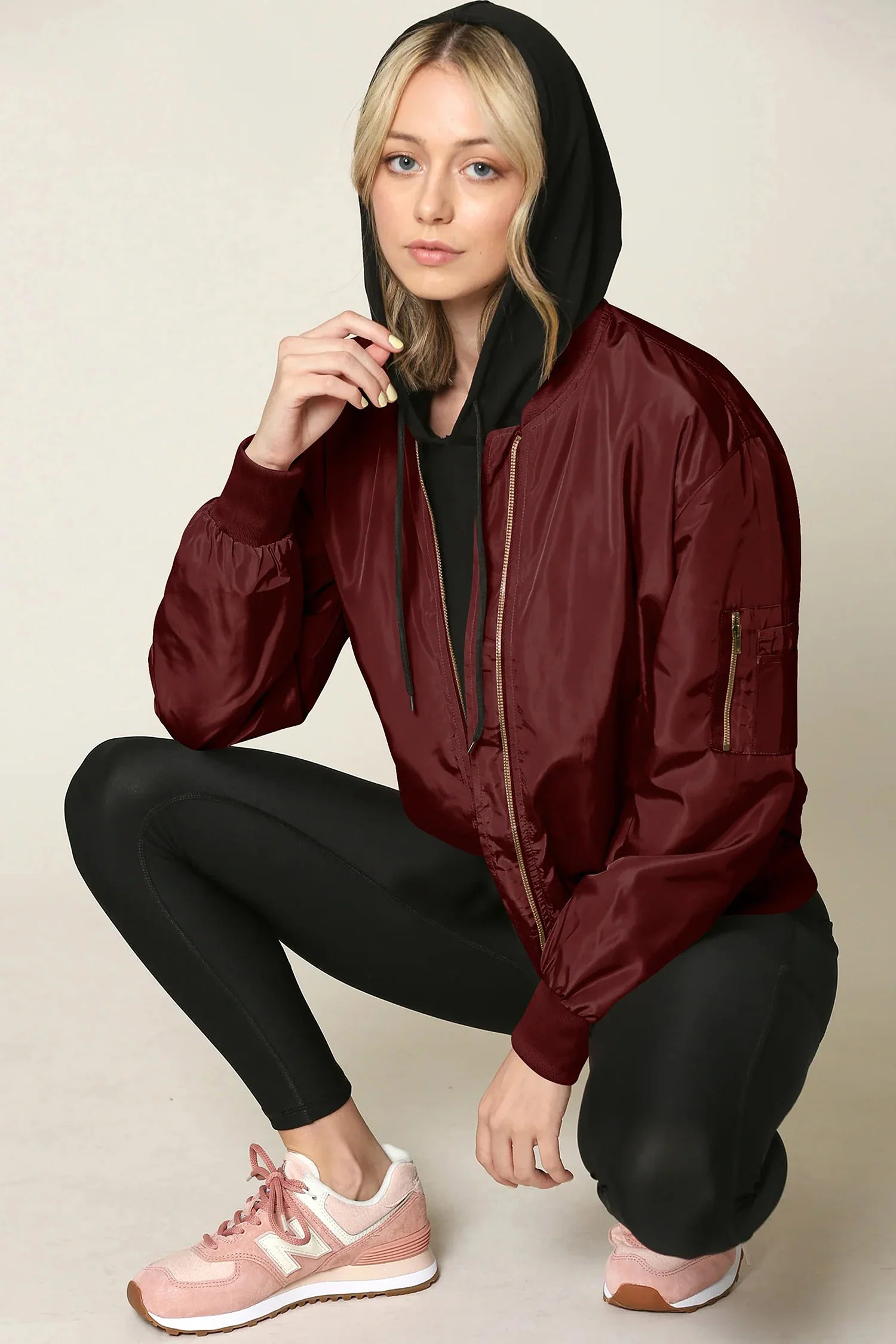 Women's Essential Lightweight Multi Pocket Windbreaker Bomber Jacket - Image 49