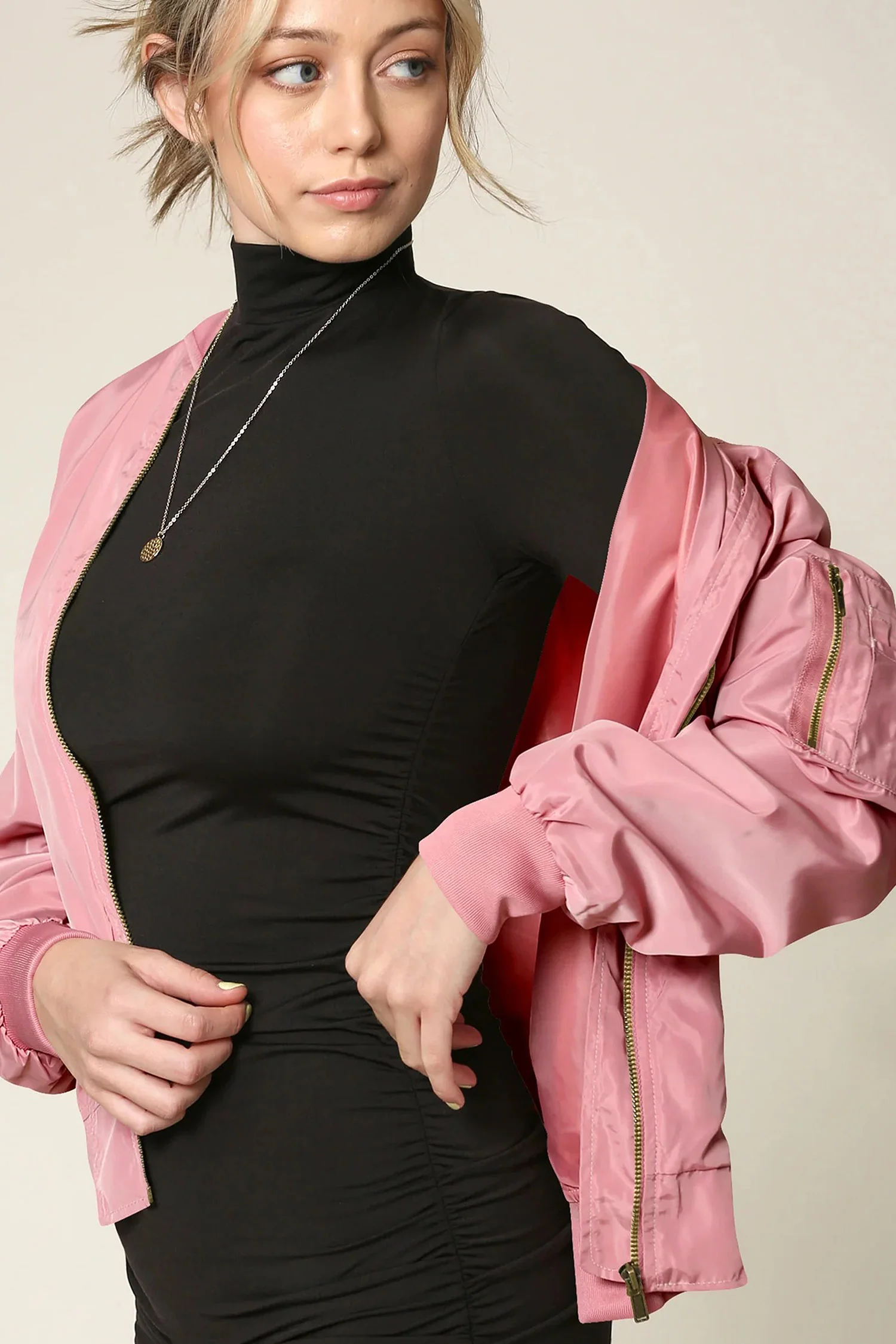 Women's Essential Lightweight Multi Pocket Windbreaker Bomber Jacket - Image 5