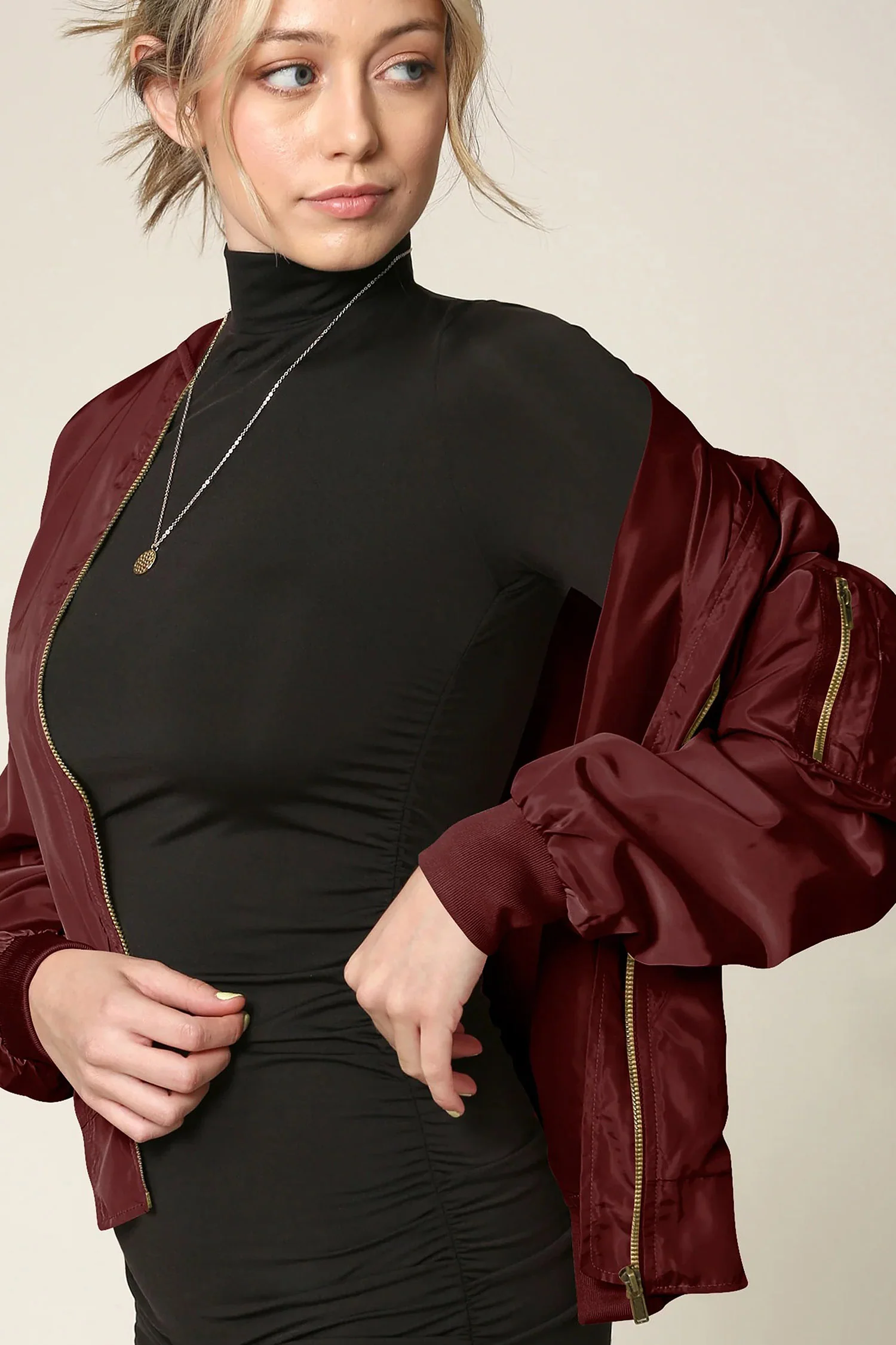 Women's Essential Lightweight Multi Pocket Windbreaker Bomber Jacket - Image 50