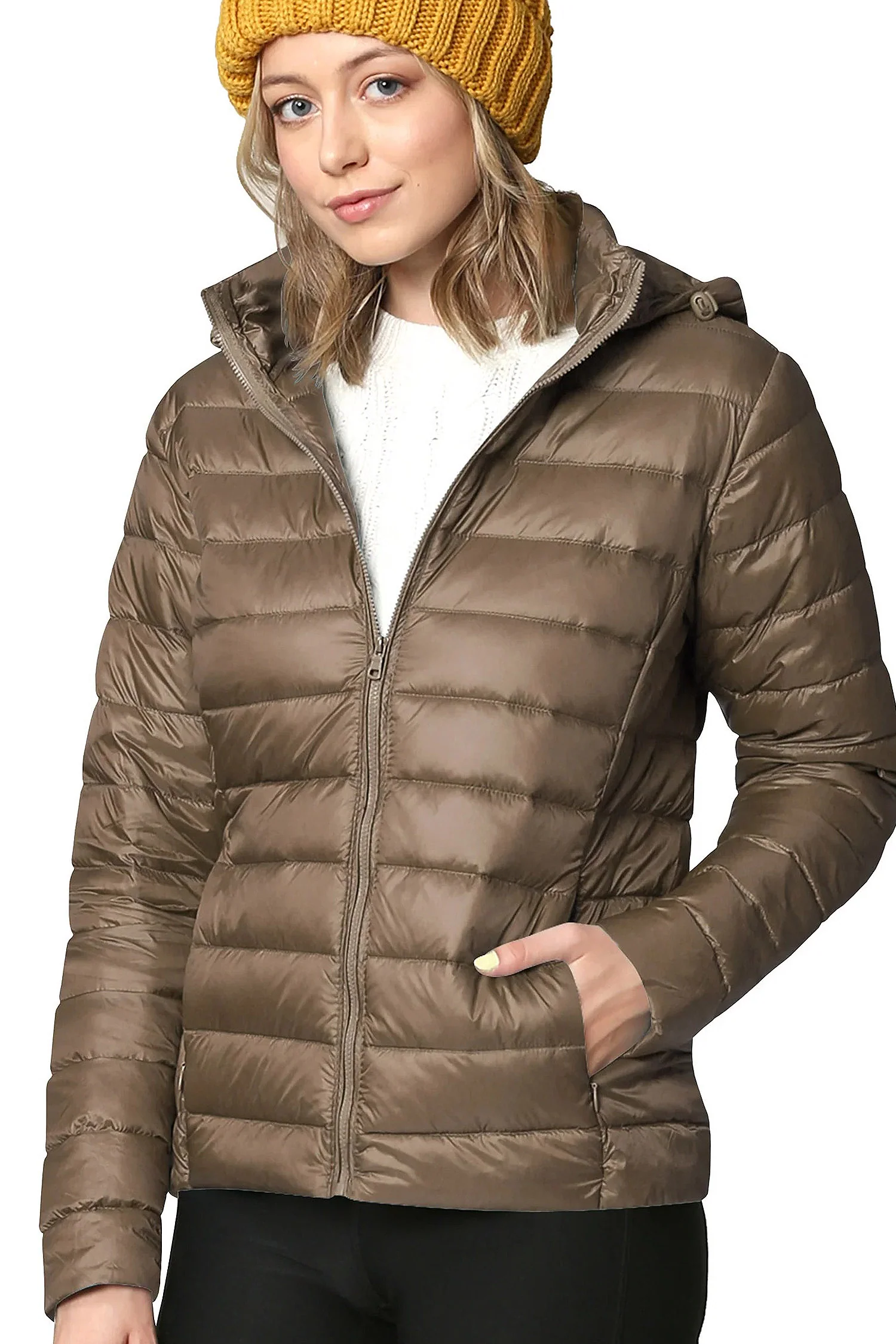 Women's Essential Ultra Light Weight Packable Down Jacket - Image 20
