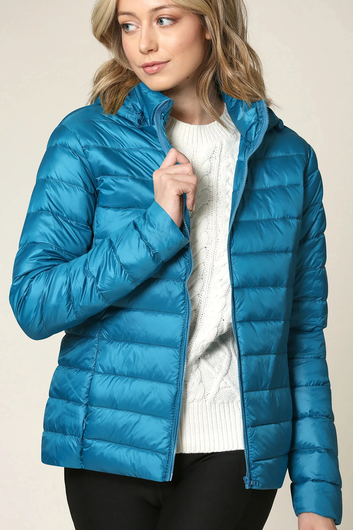 Women's Essential Ultra Light Weight Packable Down Jacket - Image 28