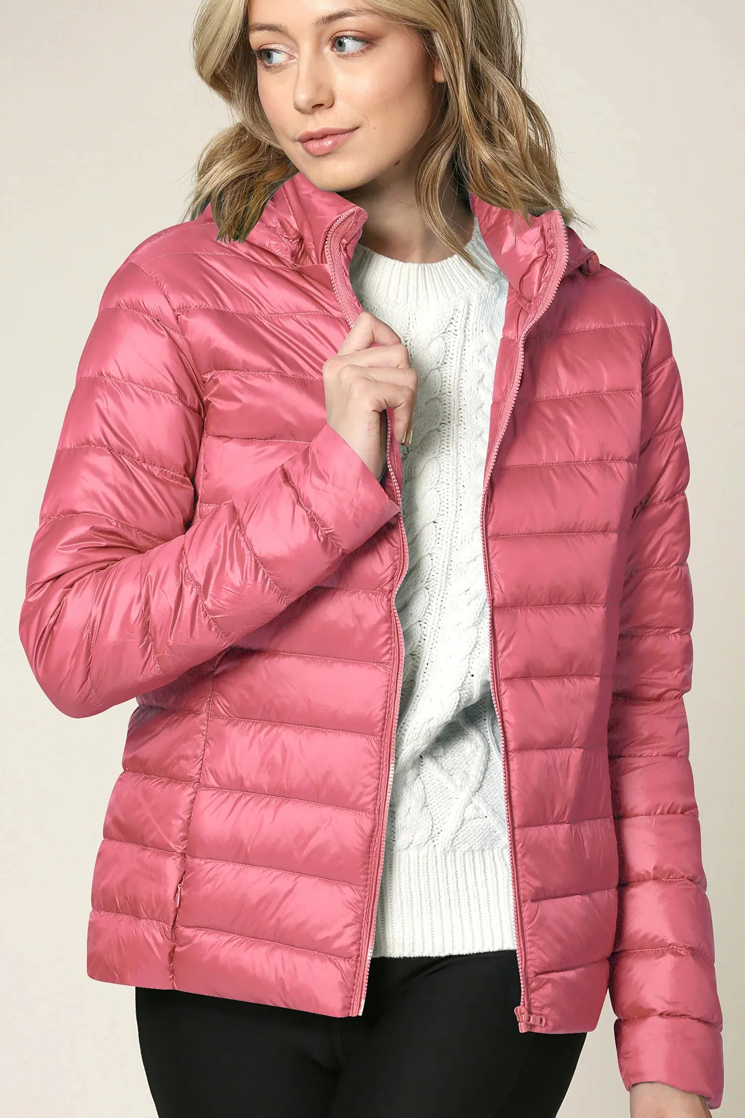 Women's Essential Ultra Light Weight Packable Down Jacket - Image 46
