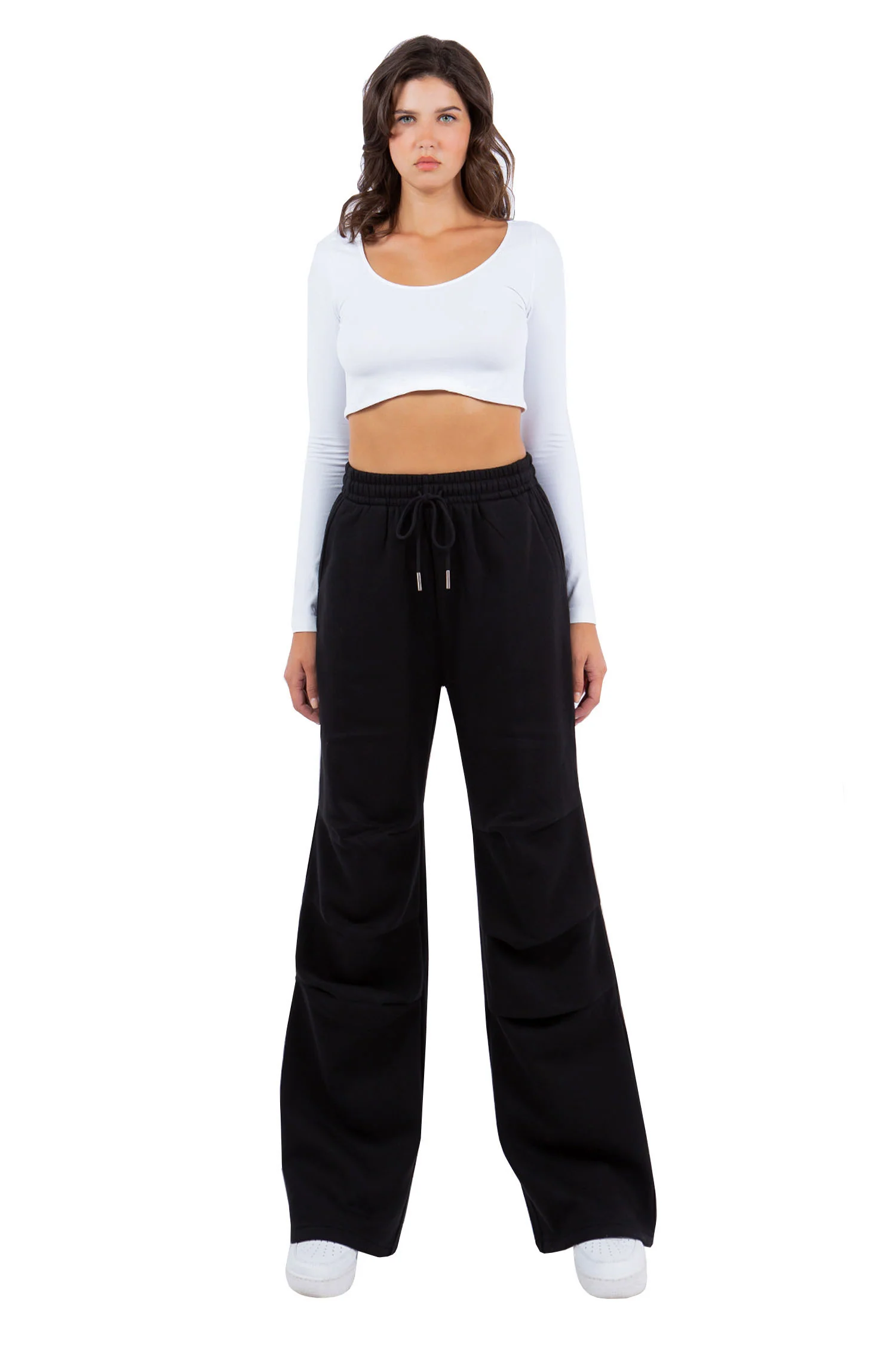 Women's Essential Wide Fit Fleece Sweat Pants - Image 9