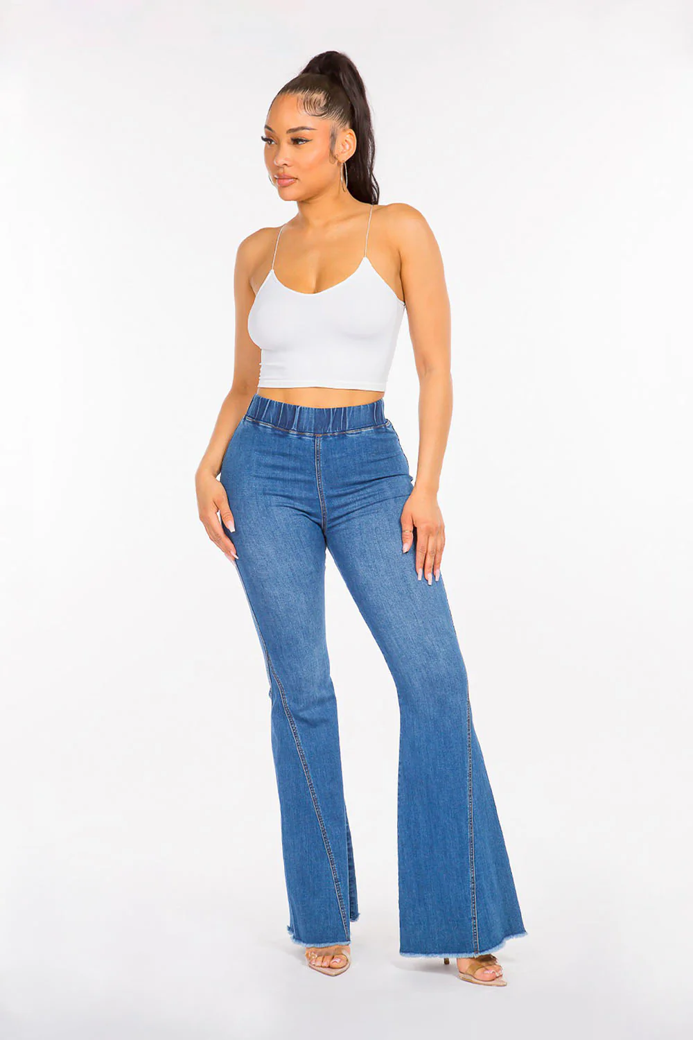 Women's High Rise Curvy Flare Jeans - Image 4