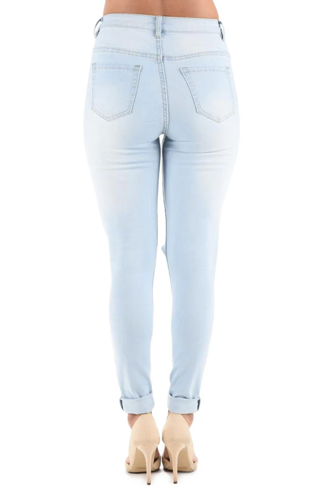 Women's High-Rise Holey Ripped Skinny Jeans - Image 8