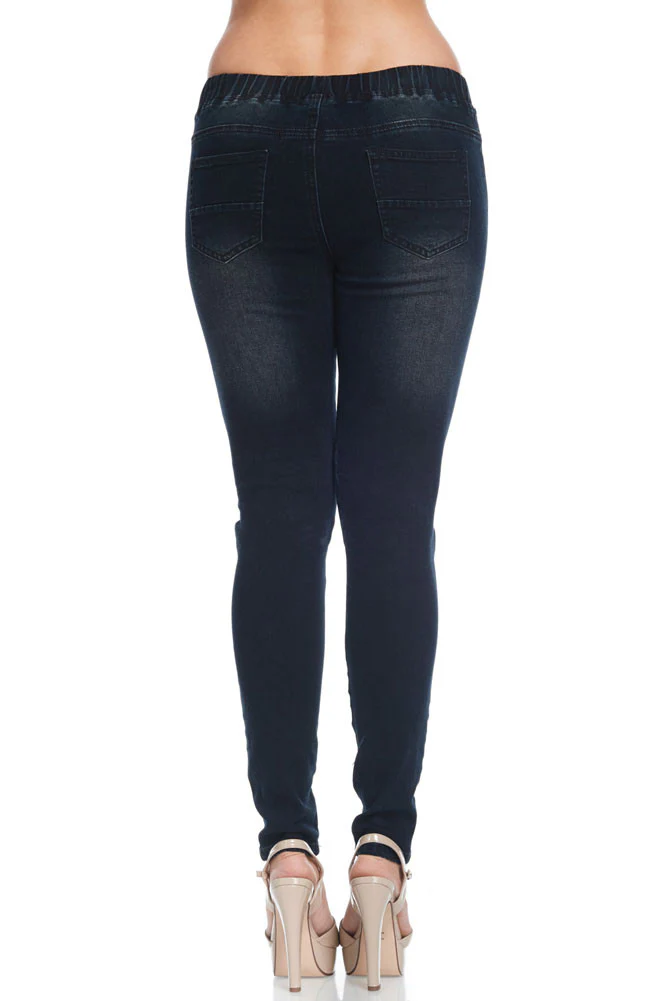 Women's Premium Moto Ripped Skinny Denim Joggers - Image 4