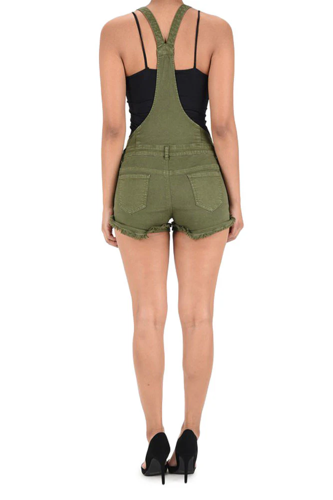 Women's Ripped Cutoff Shorts Overalls - Image 11