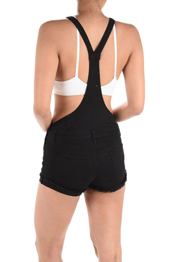 Women's Ripped Cutoff Shorts Overalls - Image 4