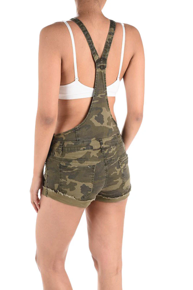 Women's Ripped Cutoff Shorts Overalls - Image 7