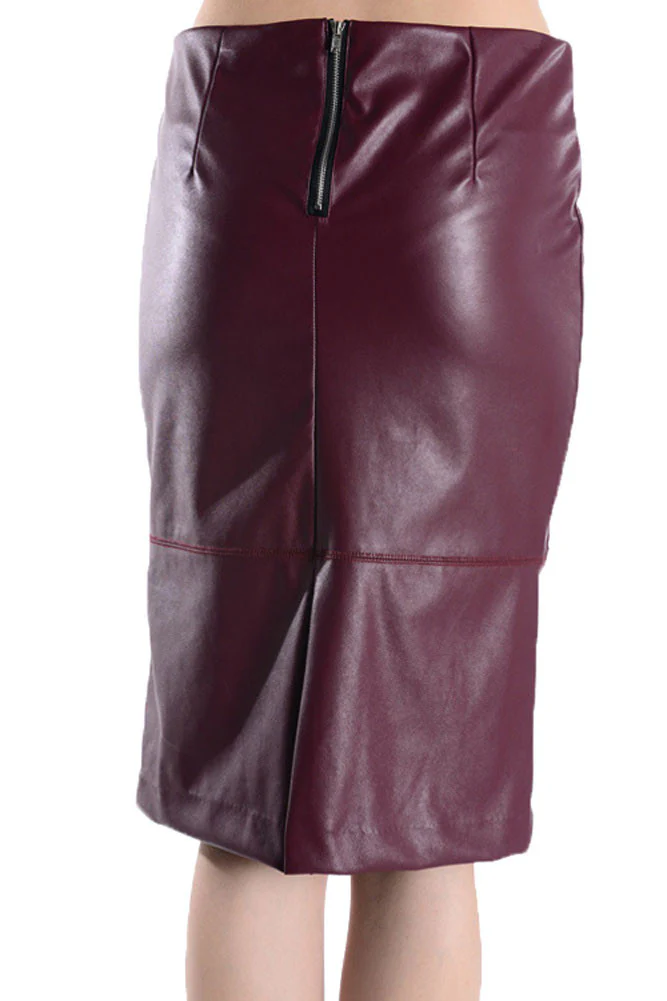 Women's Solid Polyurethane Skirt - Image 7