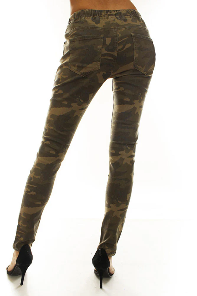 Women's Solid Ripped Skinny Jogger Pants - Image 12