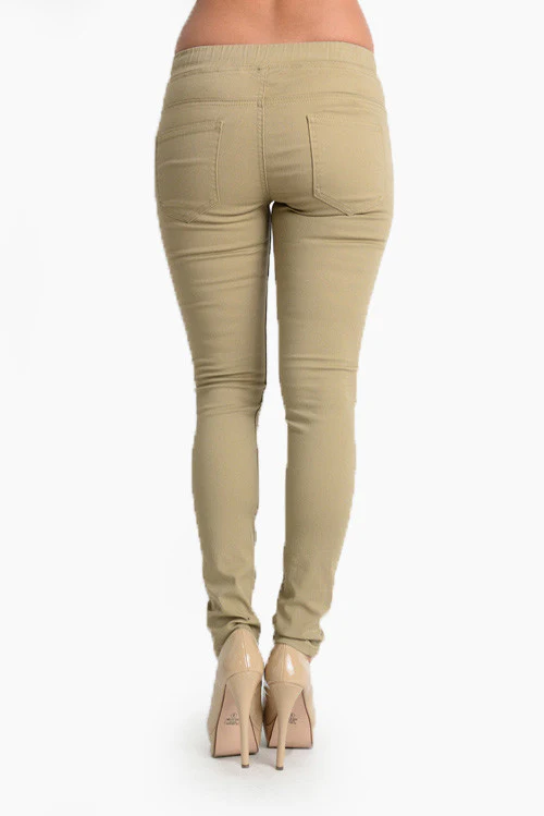 Women's Solid Ripped Skinny Jogger Pants - Image 18