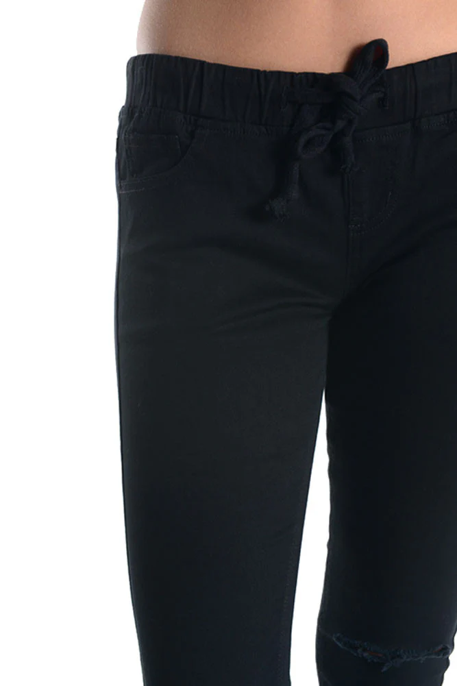 Women's Solid Ripped Skinny Jogger Pants - Image 22