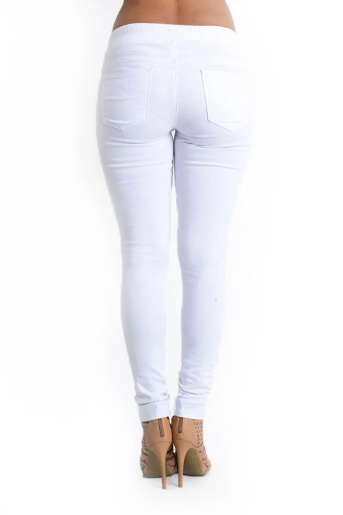 Women's Solid Ripped Skinny Jogger Pants - Image 29