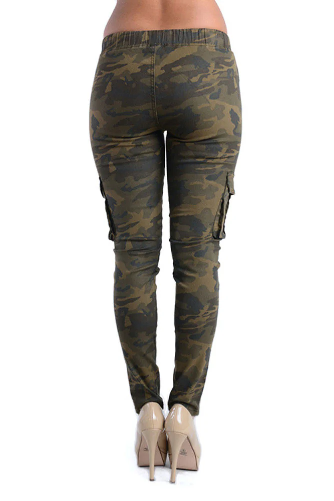 Women's Solid Skinny Cargo Jogger Pants - Image 11