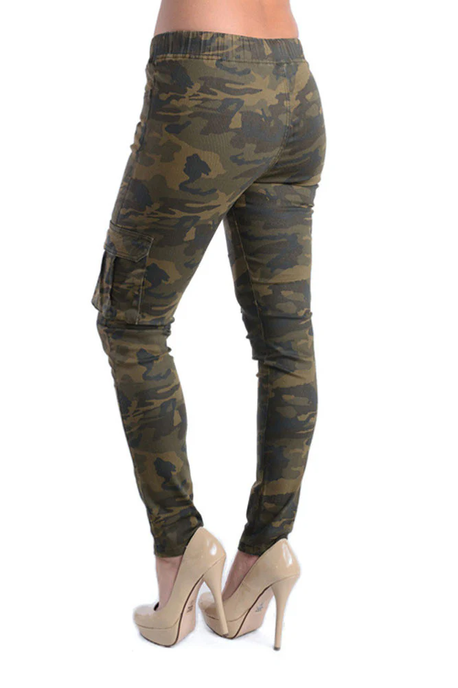 Women's Solid Skinny Cargo Jogger Pants - Image 12