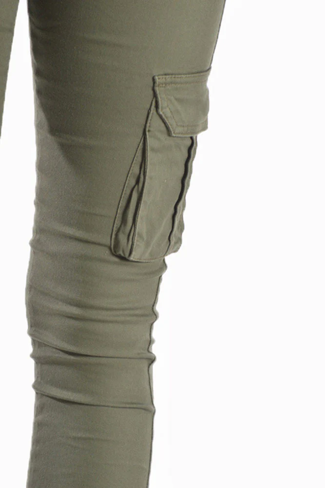 Women's Solid Skinny Cargo Jogger Pants - Image 16