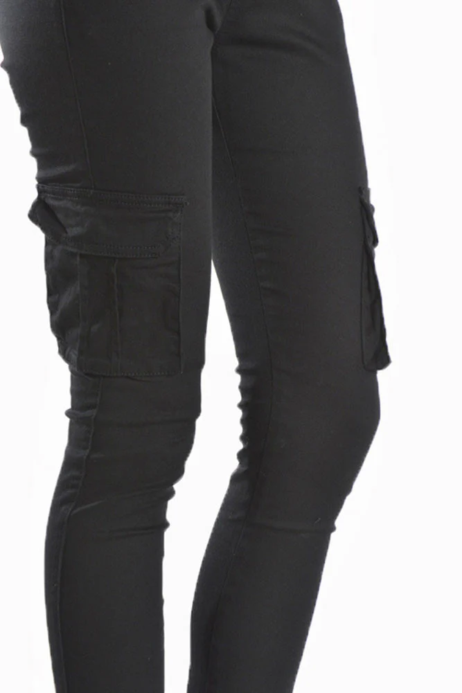 Women's Solid Skinny Cargo Jogger Pants - Image 9
