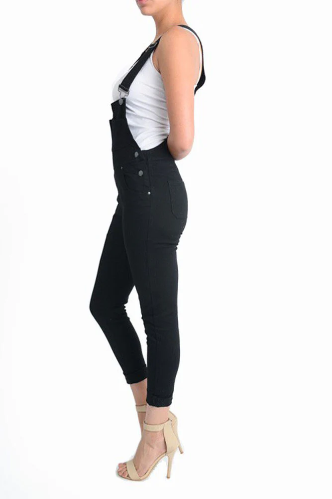 Women's Solid Skinny Overalls - Image 5