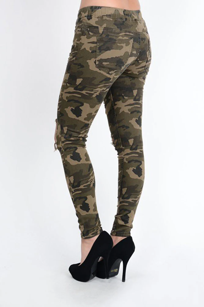 Women's Solid Torn Skinny Jogger Pants - Image 14