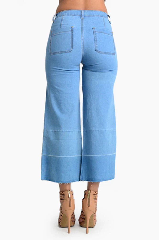 Women's Wide Denim Jeans - Image 3
