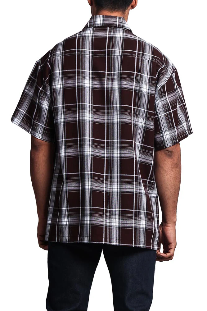 Western Casual Plaid Short Sleeve Button Up Shirt - Image 103