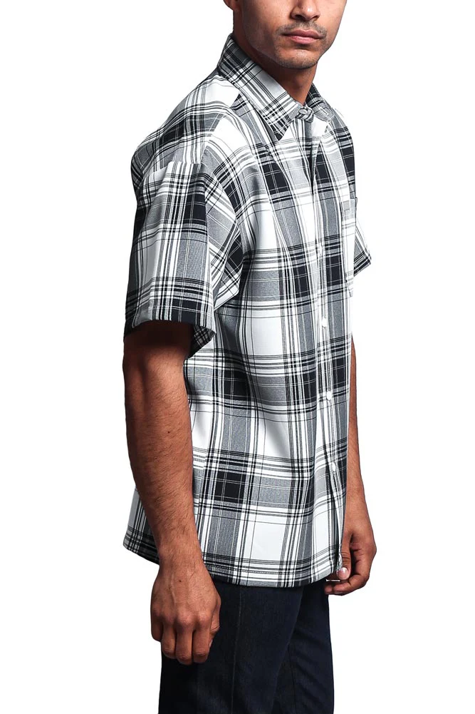 Western Casual Plaid Short Sleeve Button Up Shirt - Image 18