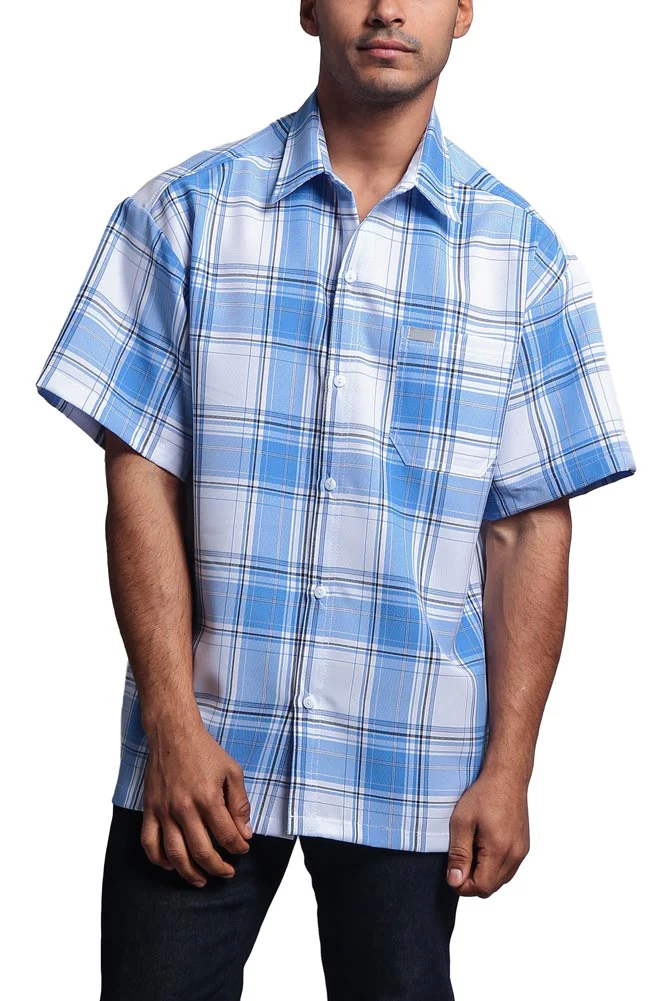Western Casual Plaid Short Sleeve Button Up Shirt - Image 21