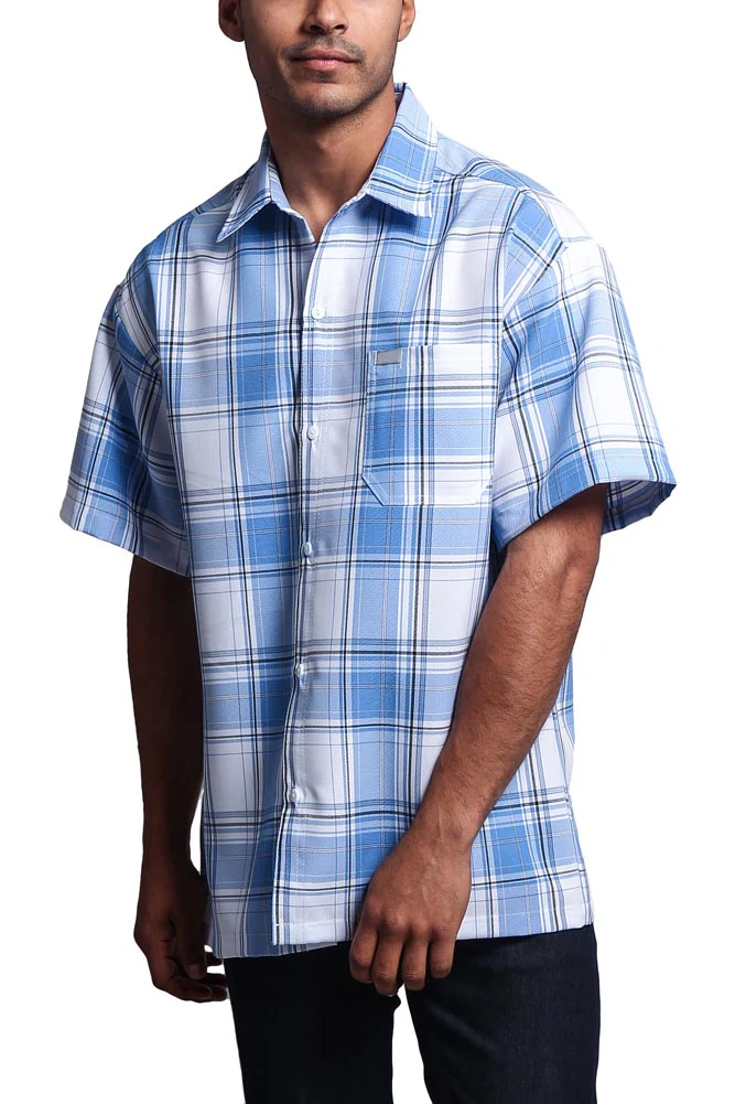 Western Casual Plaid Short Sleeve Button Up Shirt - Image 22