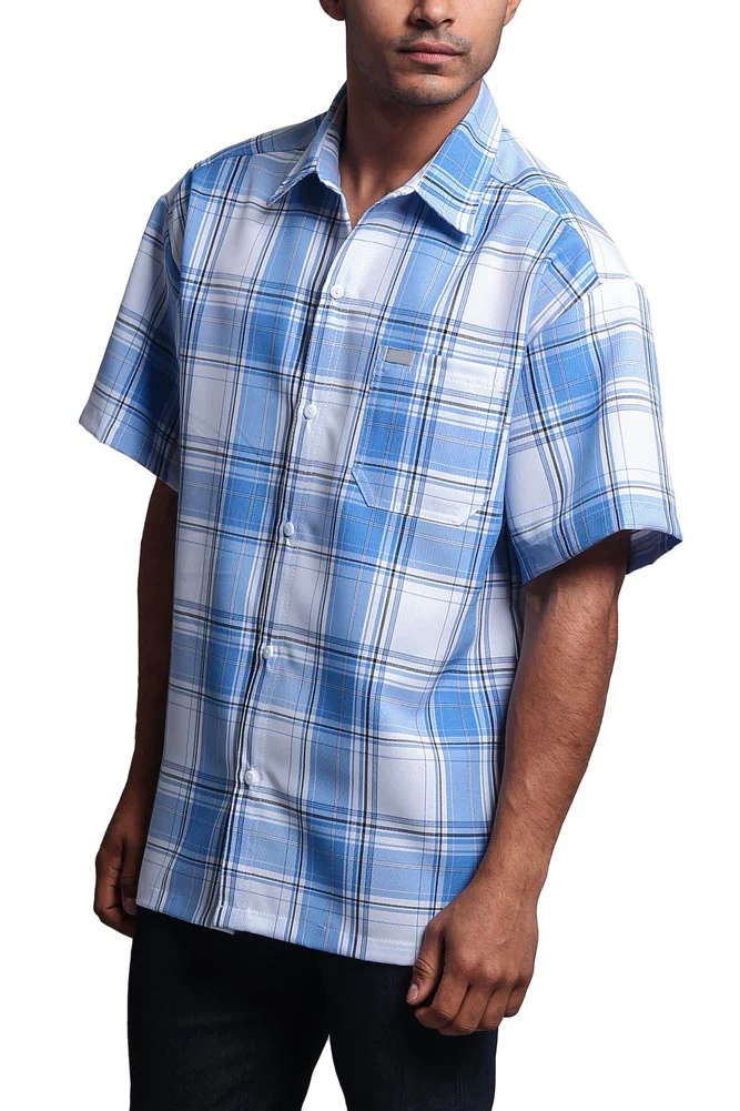 Western Casual Plaid Short Sleeve Button Up Shirt - Image 25