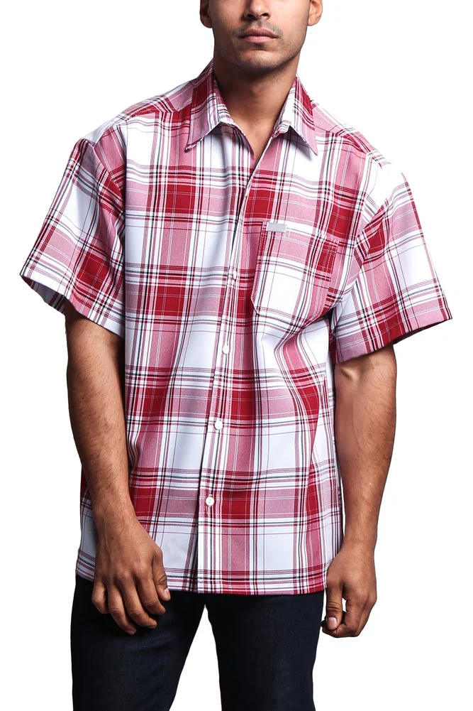 Western Casual Plaid Short Sleeve Button Up Shirt - Image 26