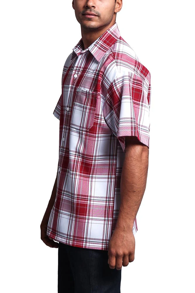 Western Casual Plaid Short Sleeve Button Up Shirt - Image 30