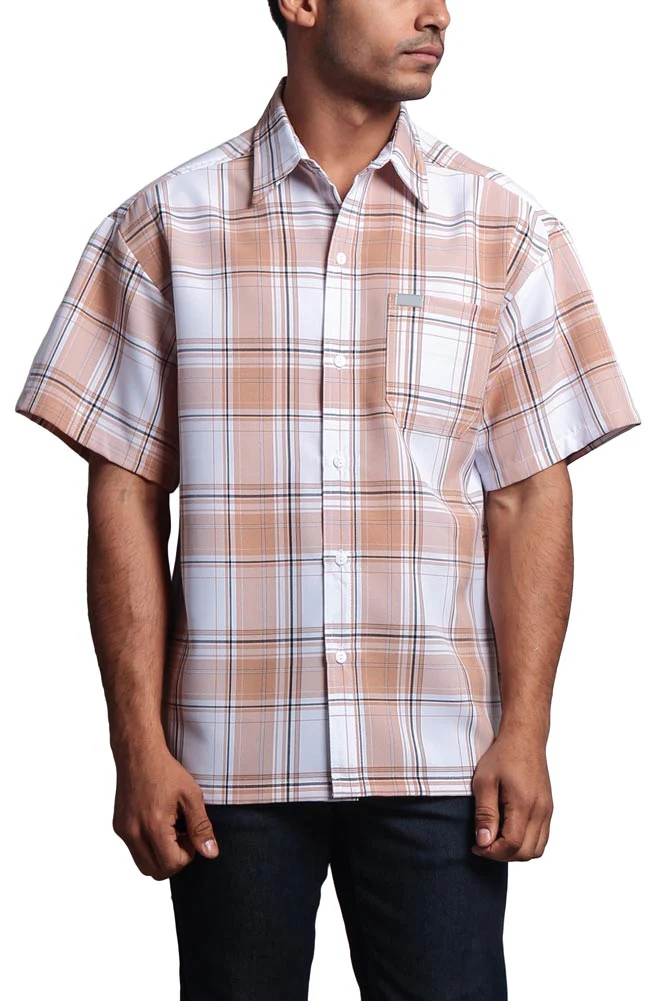 Western Casual Plaid Short Sleeve Button Up Shirt - Image 41
