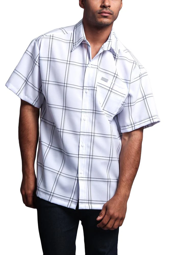 Western Casual Plaid Short Sleeve Button Up Shirt - Image 47