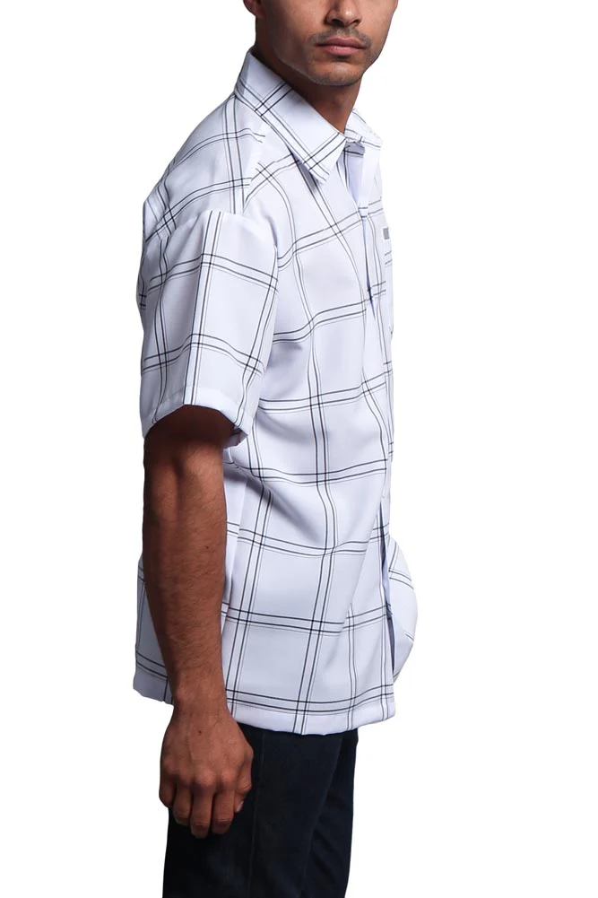Western Casual Plaid Short Sleeve Button Up Shirt - Image 48