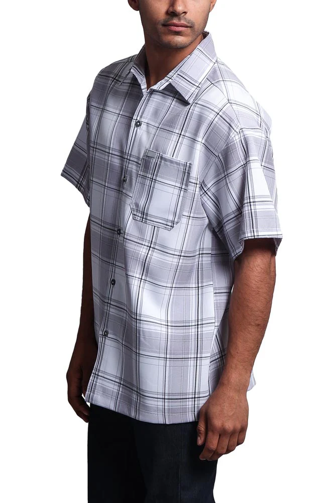 Western Casual Plaid Short Sleeve Button Up Shirt - Image 52