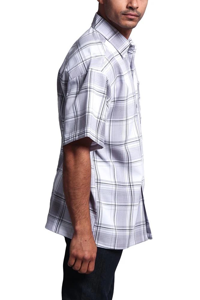 Western Casual Plaid Short Sleeve Button Up Shirt - Image 55