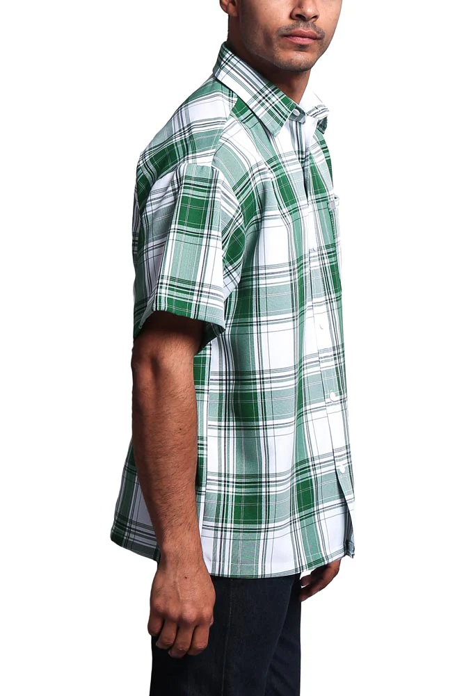 Western Casual Plaid Short Sleeve Button Up Shirt - Image 57