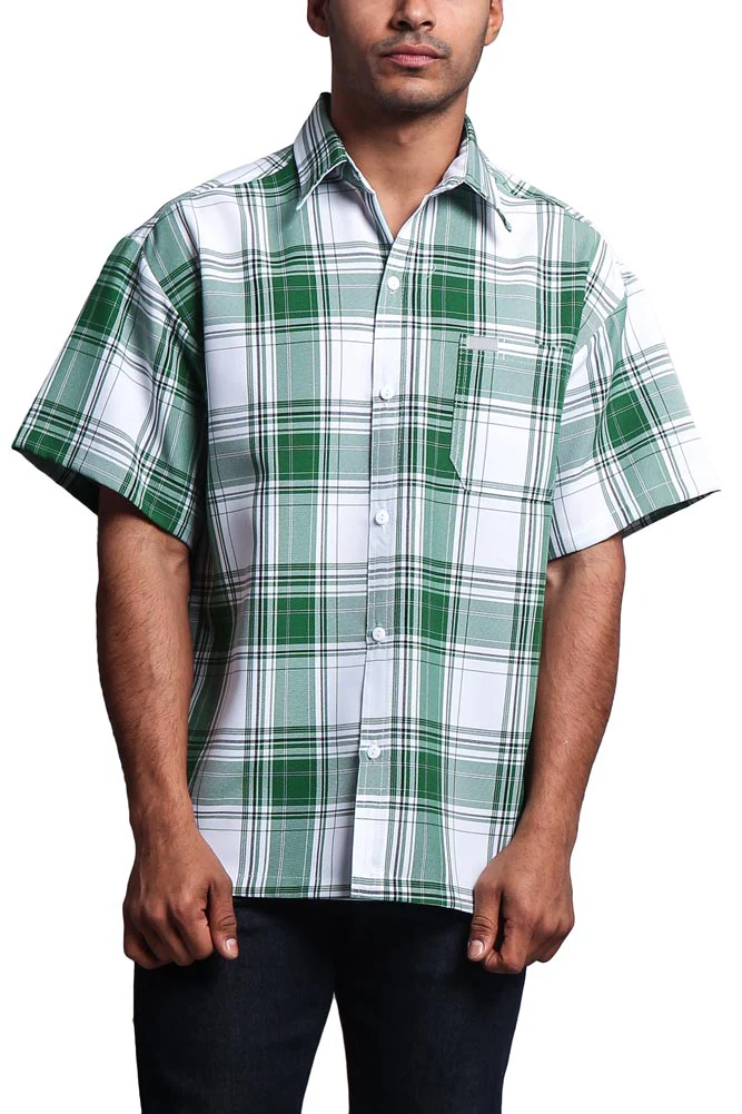 Western Casual Plaid Short Sleeve Button Up Shirt - Image 60