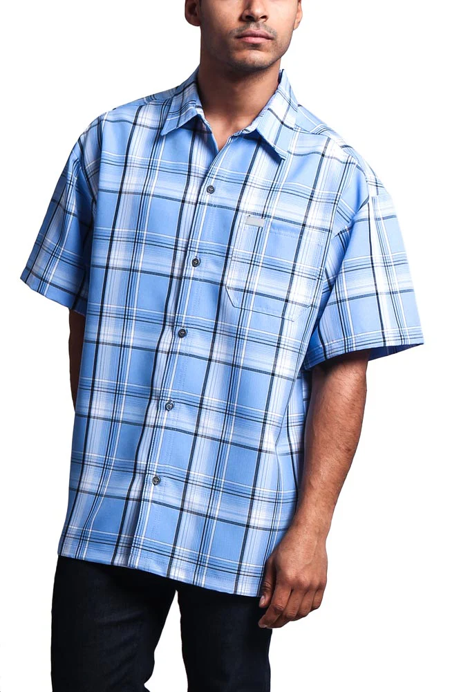Western Casual Plaid Short Sleeve Button Up Shirt - Image 66