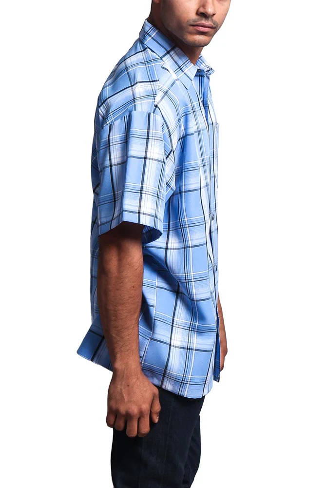 Western Casual Plaid Short Sleeve Button Up Shirt - Image 68