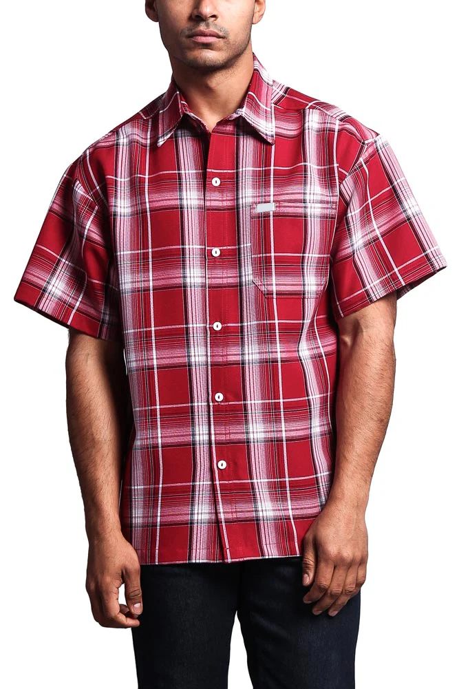Western Casual Plaid Short Sleeve Button Up Shirt - Image 71